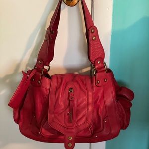 Hayden-Harnett Thorpe red hobo bag